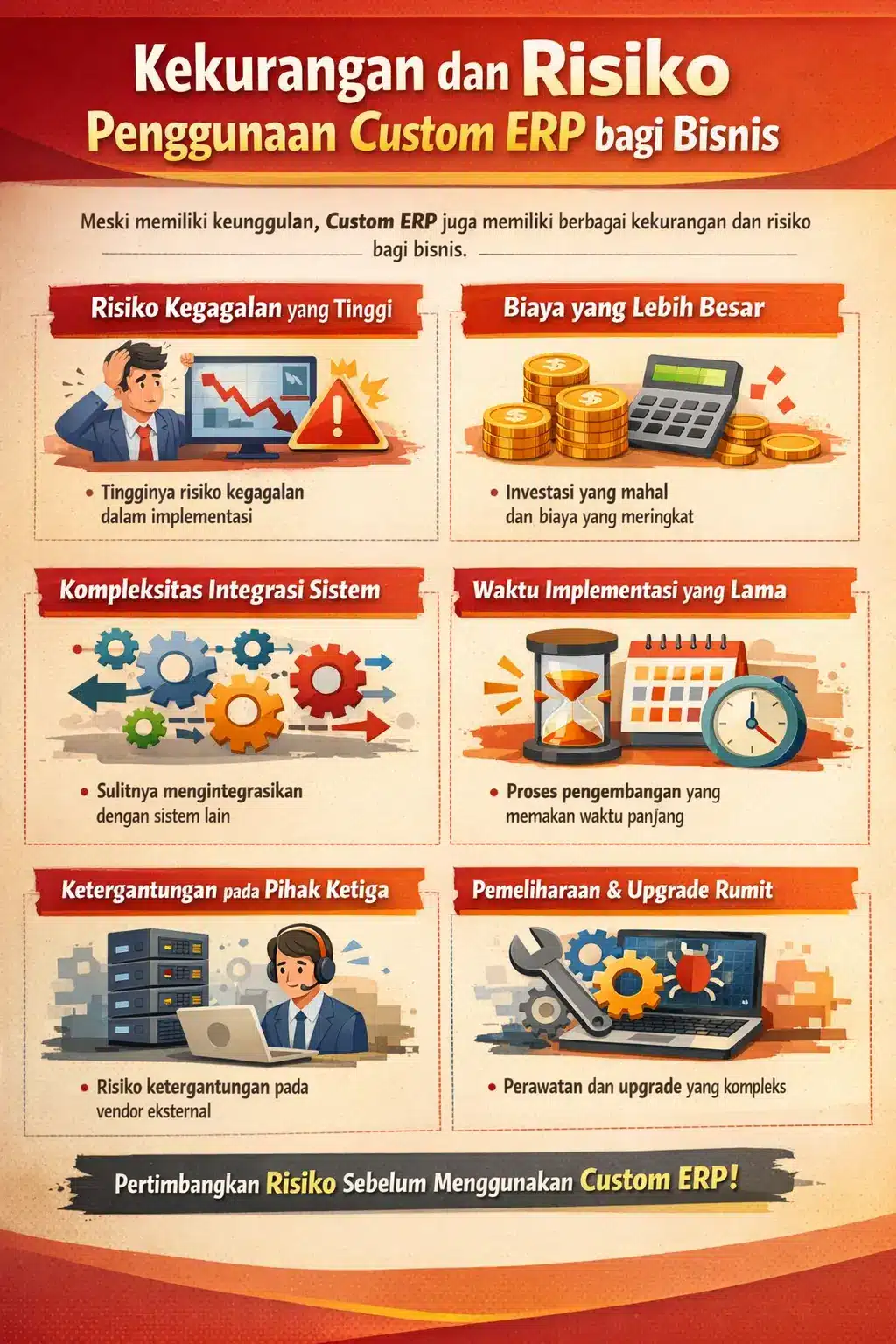 kekurangan custom erp