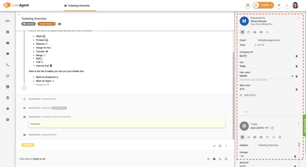 LiveAgent crm