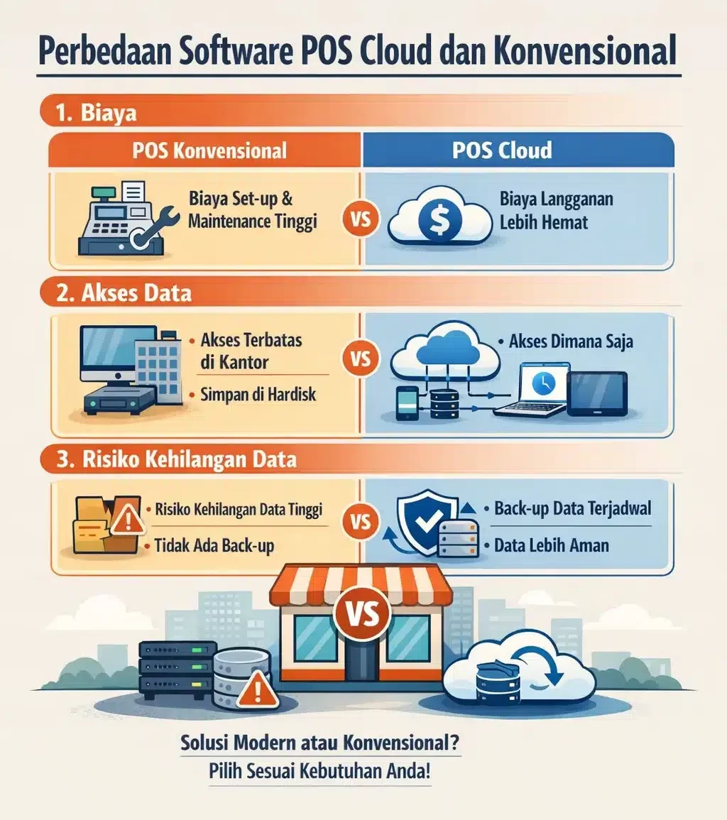 perbedaan software pos cloud dan konvensional
