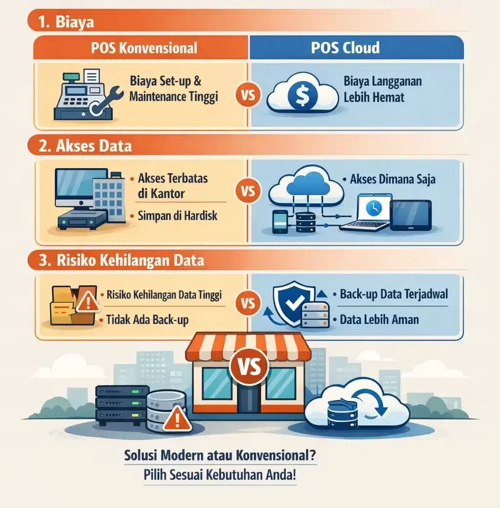 perbedaan software pos cloud dan konvensional