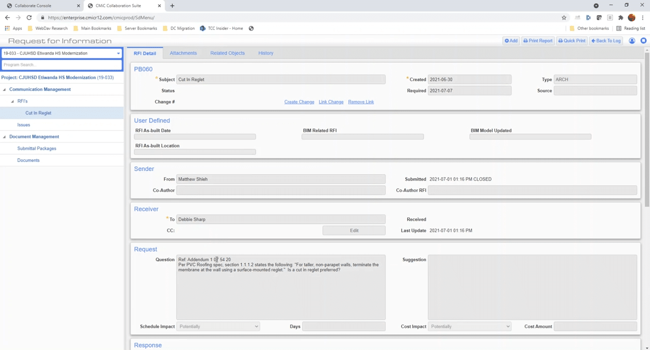 cmic construction dashboard