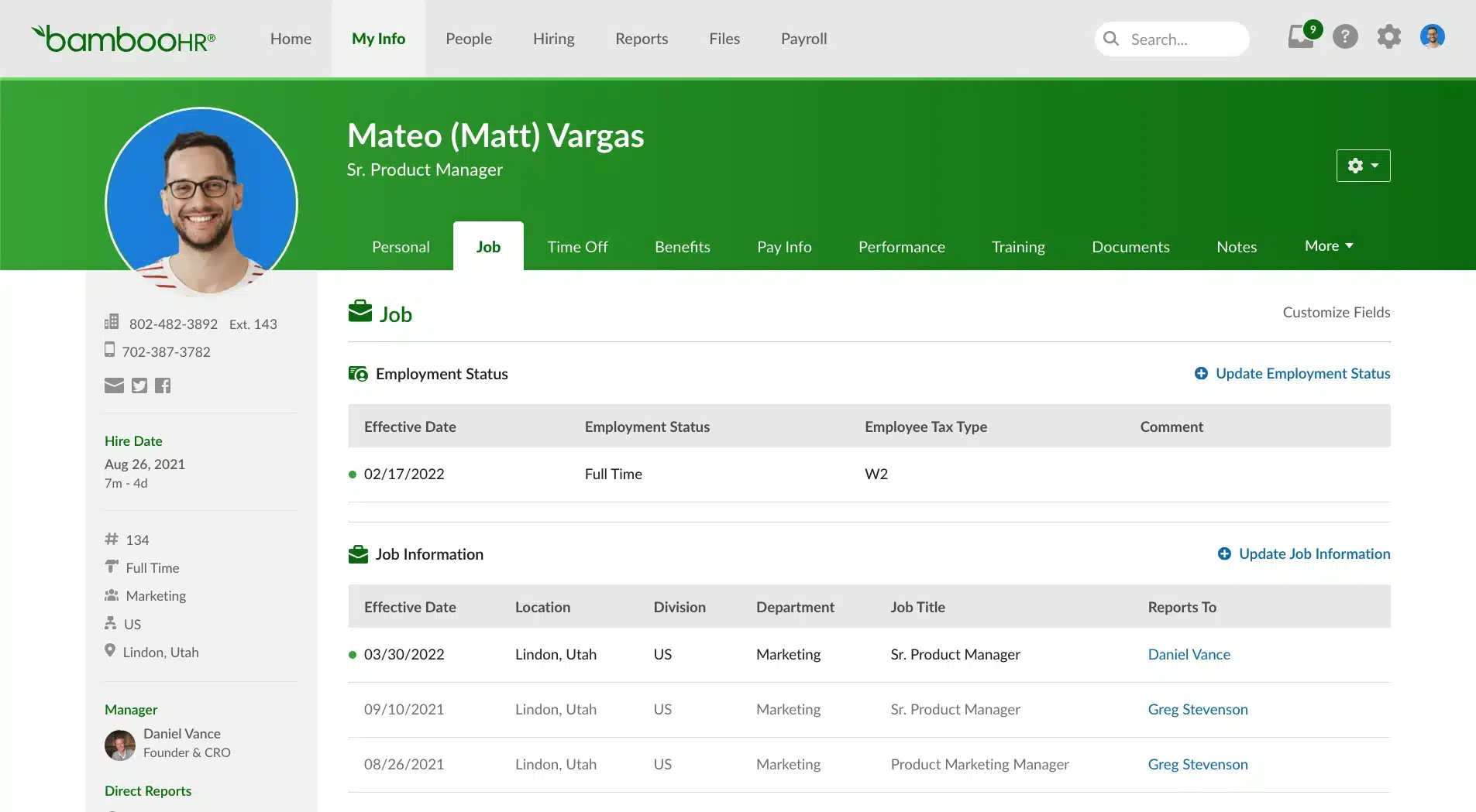 Aplikasi rekrutmen BambooHR