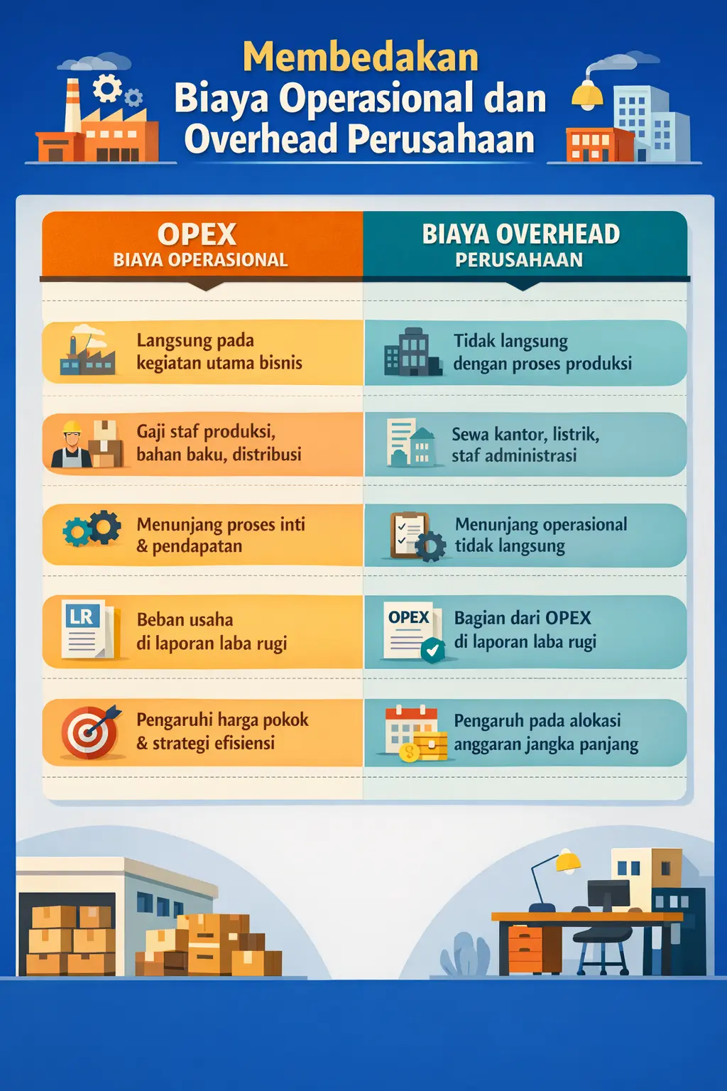 perbedaan opex dan biaya overhead