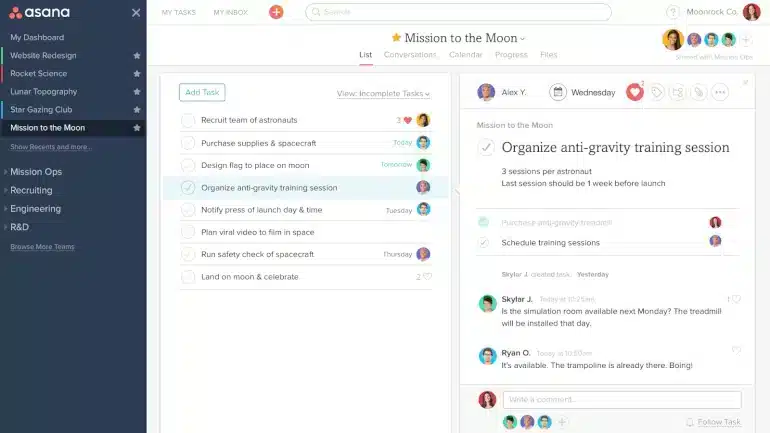 asana task management software