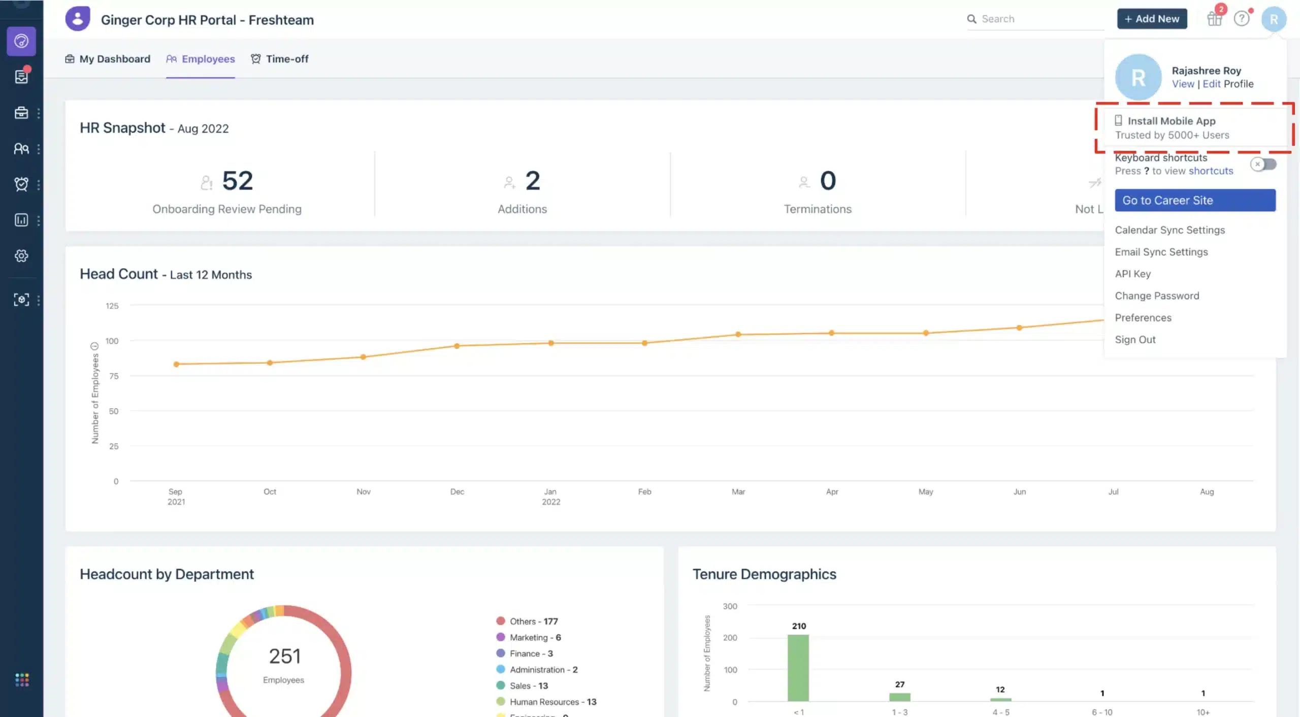 freshteam dashboard