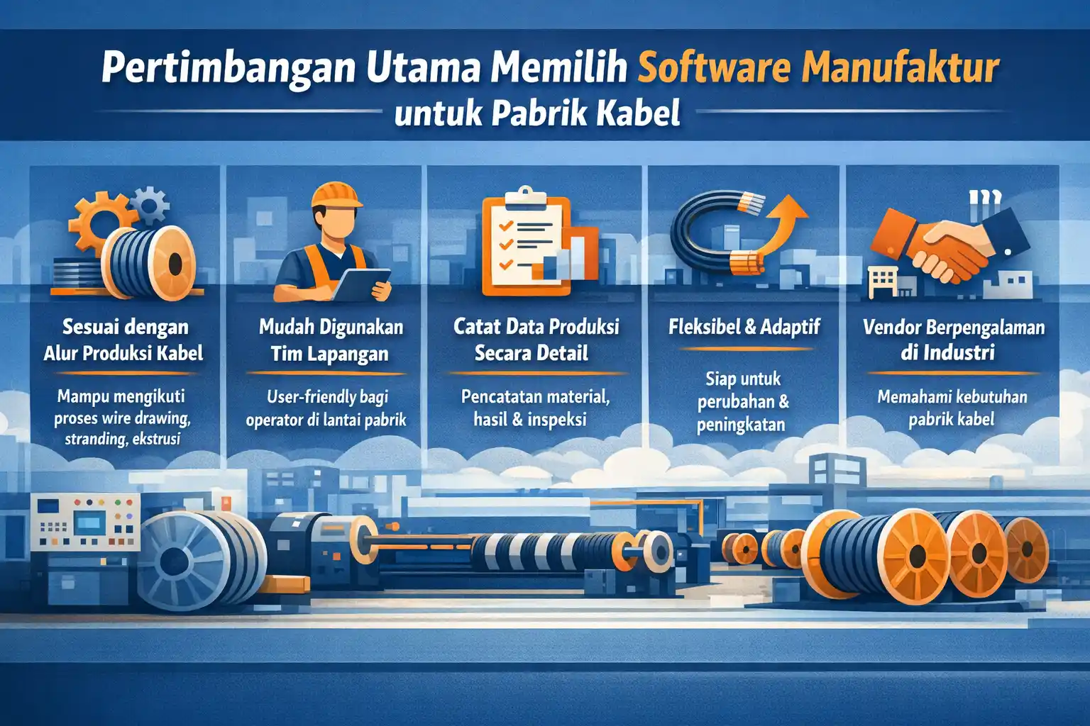 Pertimbangan Utama Memilih Software Manufaktur untuk Pabrik Kabel