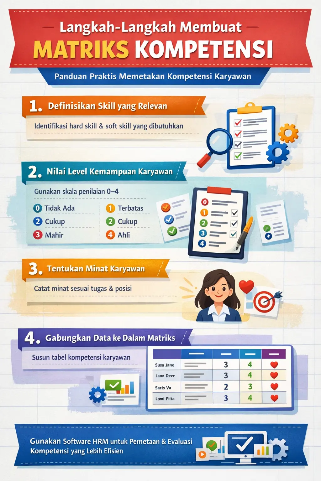 langkah langkah membuat matriks kompetensi