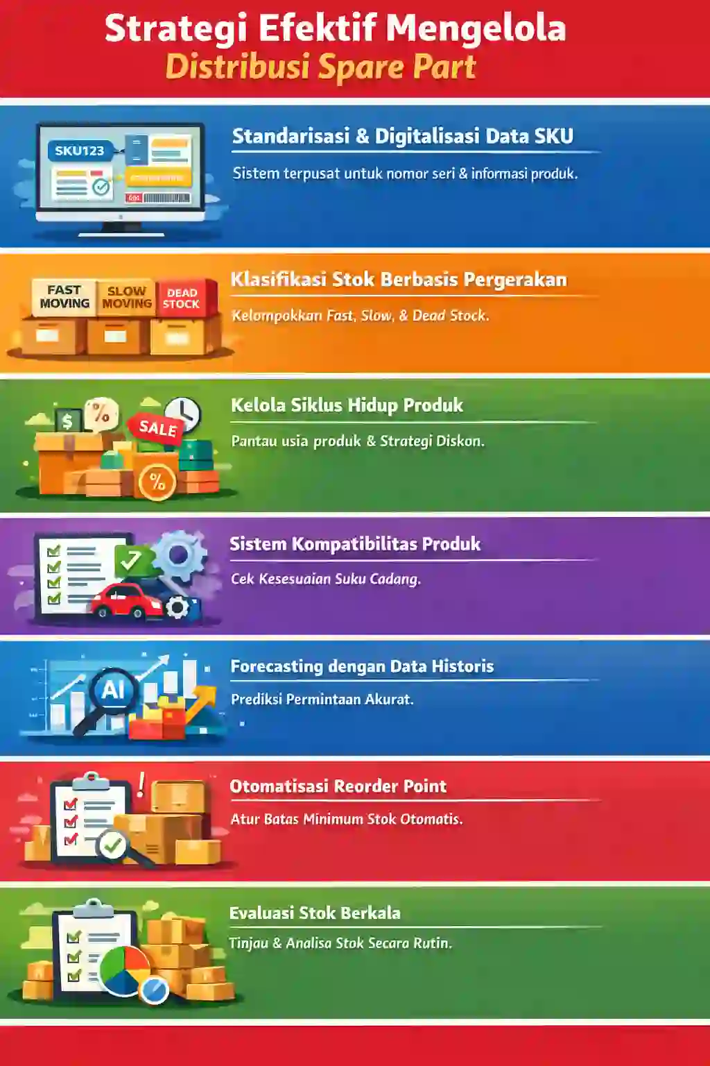 Tips dan Strategi cara Efisiensikan Bisnis Distributor Spare Part.