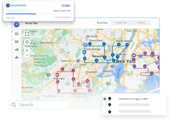 upper route planner dashboard
