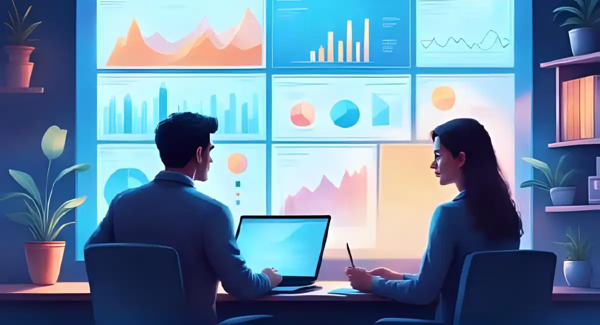 Dashboard aplikasi HR analytics yang menampilkan metrik-metrik utama karyawan.