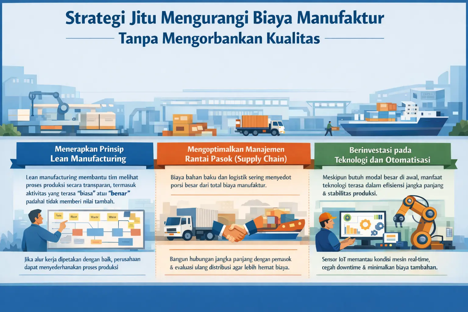 Infografis strategi biaya manufaktur