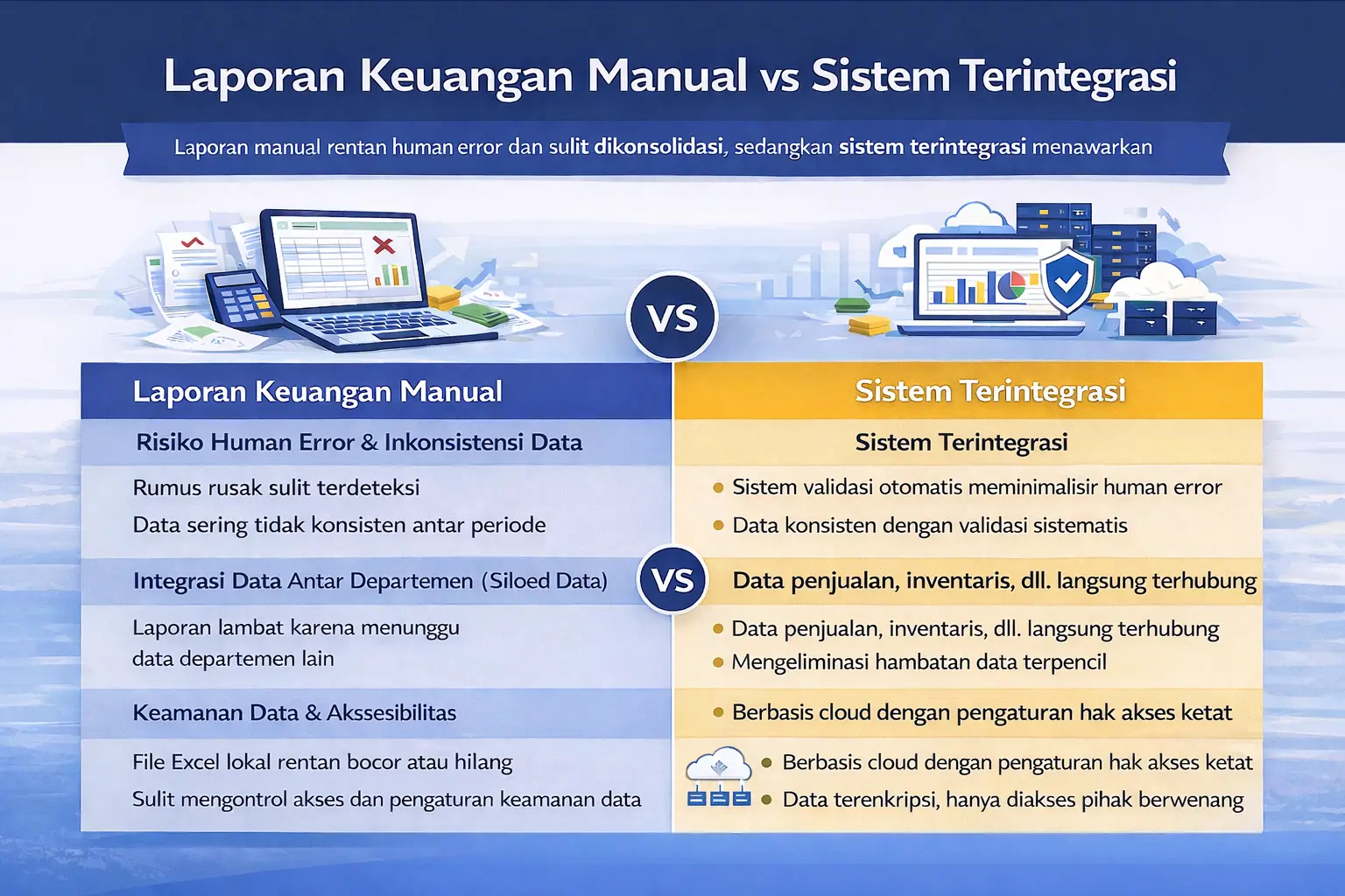 Tantangan Pengelolaan Laporan Keuangan Manual vs Sistem Terintegrasi