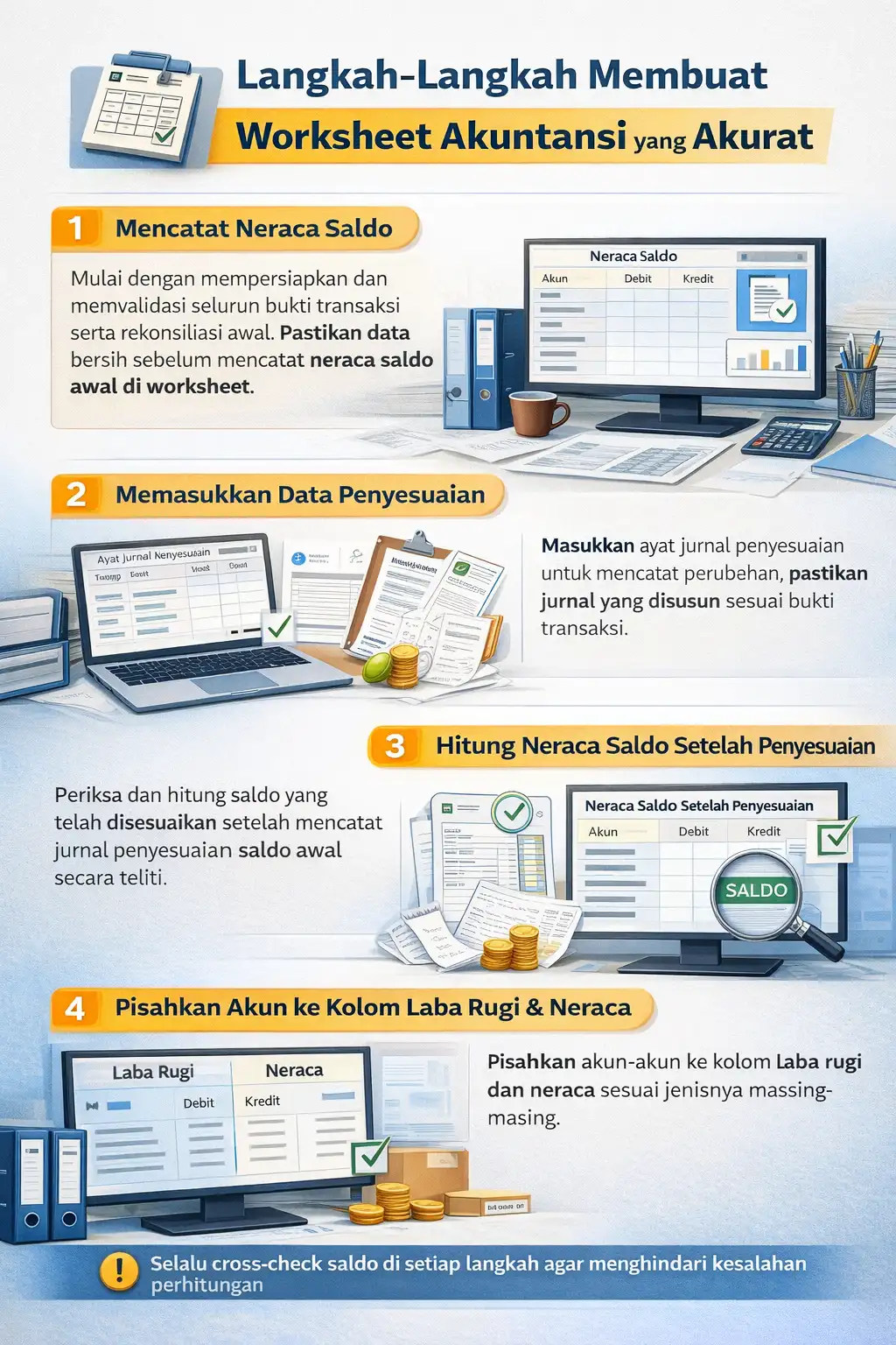 Langkah-Langkah Membuat Worksheet Akuntansi yang Akurat