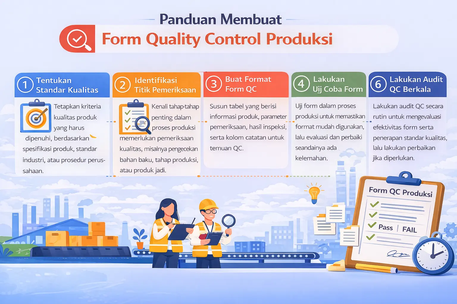 Infografis contoh Form Quality Control produksi