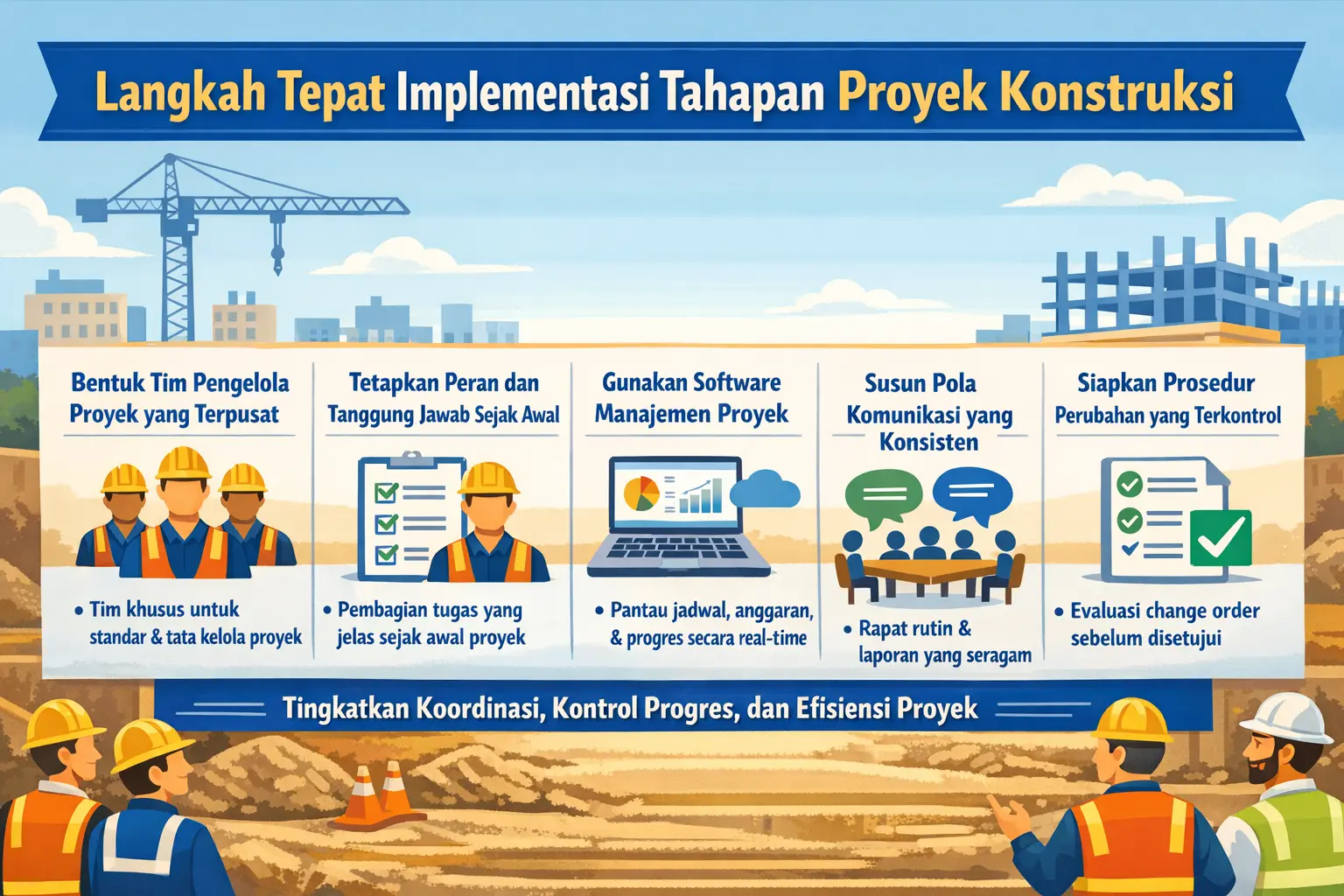 Infografis langkah tepat implementasi tahapan proyek
