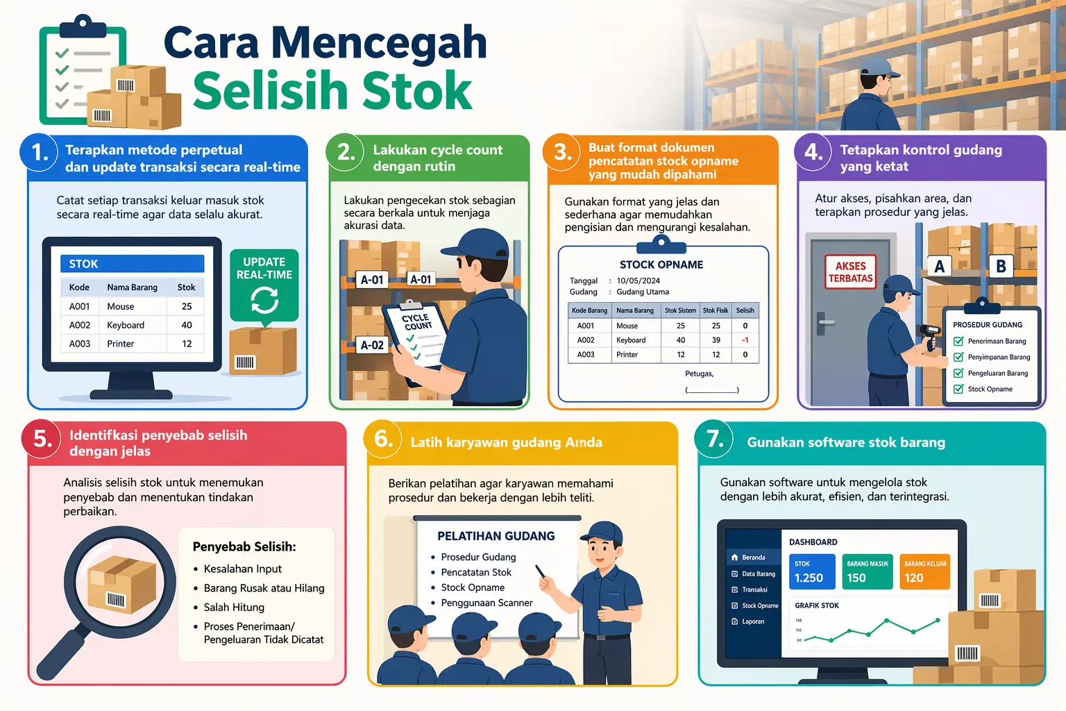 Cara mencegah selisih stok