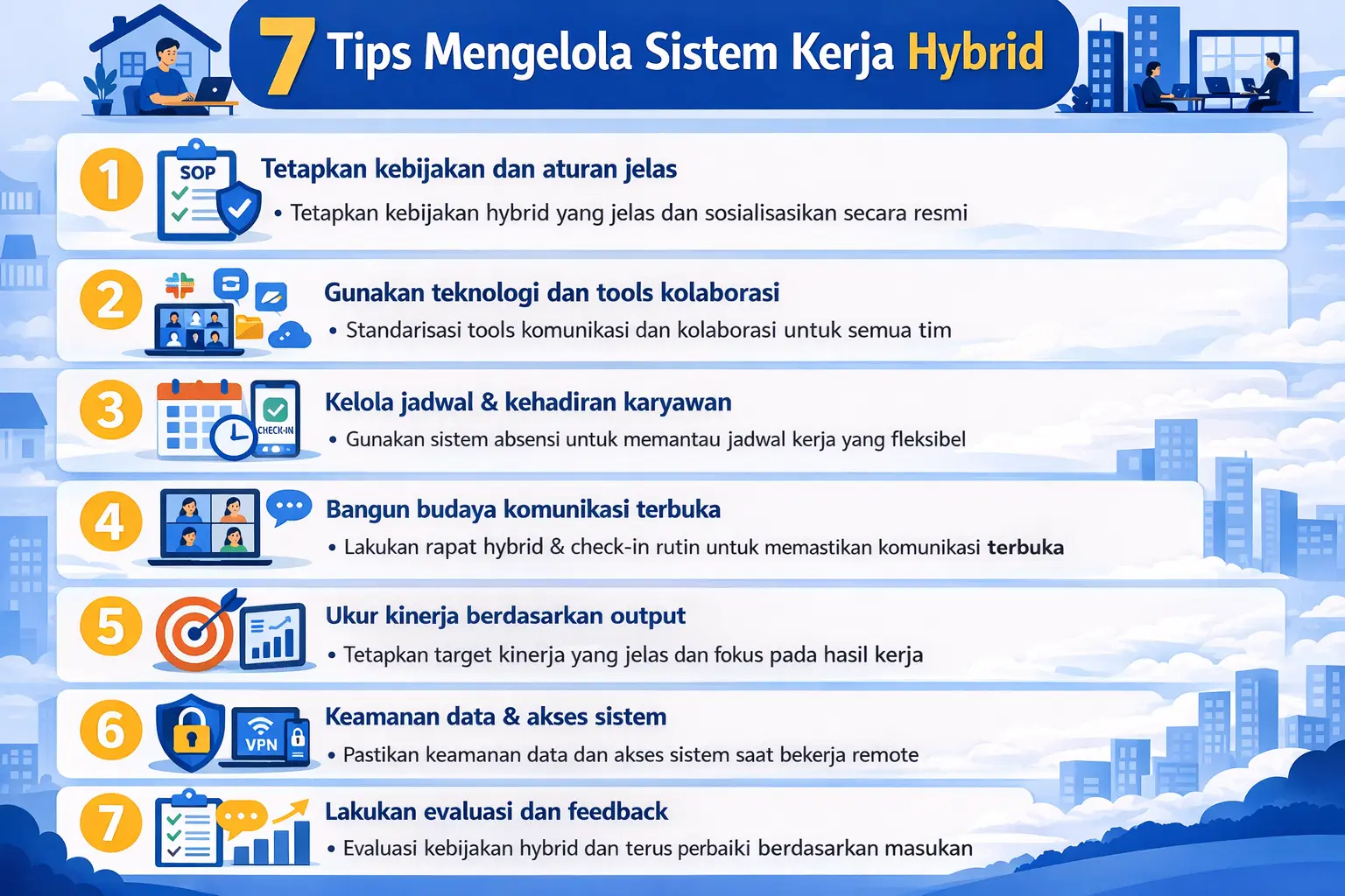 infografis mengelola sistem kerja hybrid