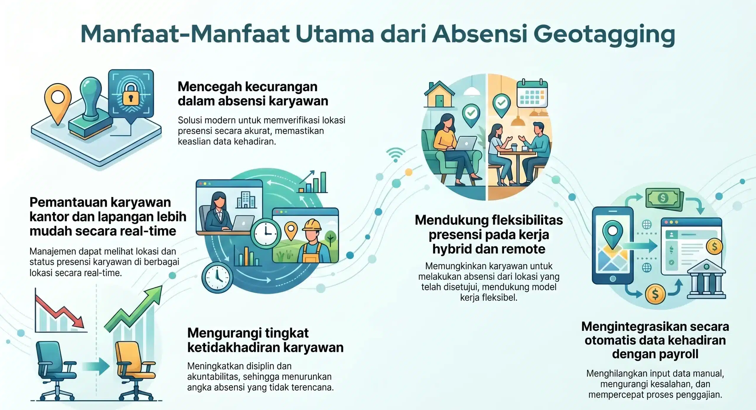 Manfaat utama absensi geotagging