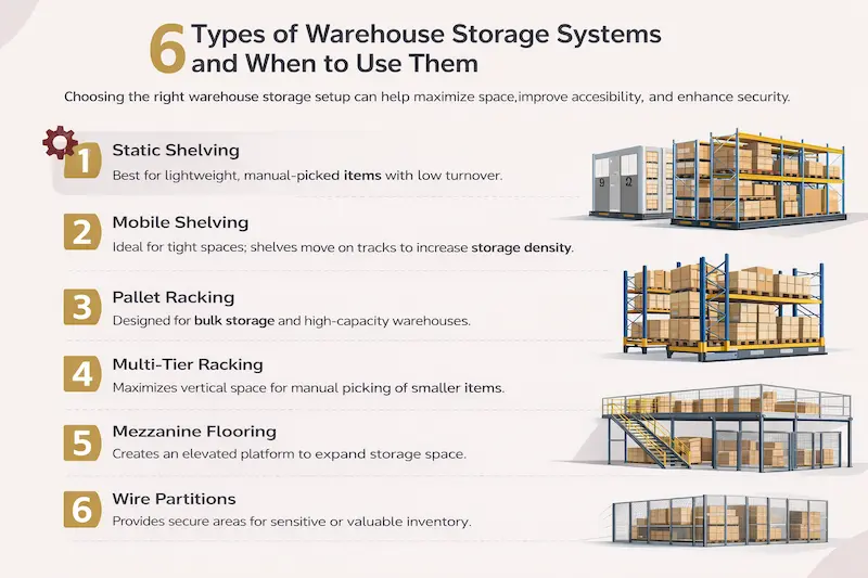 6 Types of Warehouse Storage System and When to Use Them