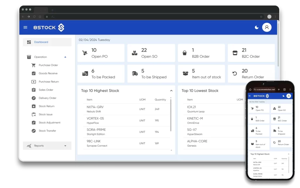 8Stock warehouse management system