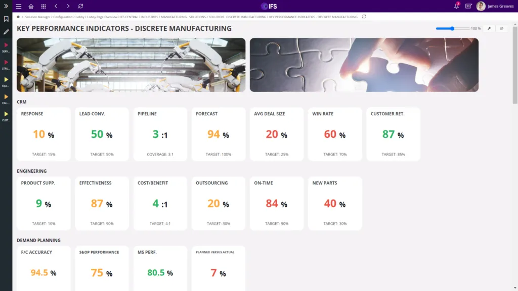 IFS Cloud Manufacturing Software