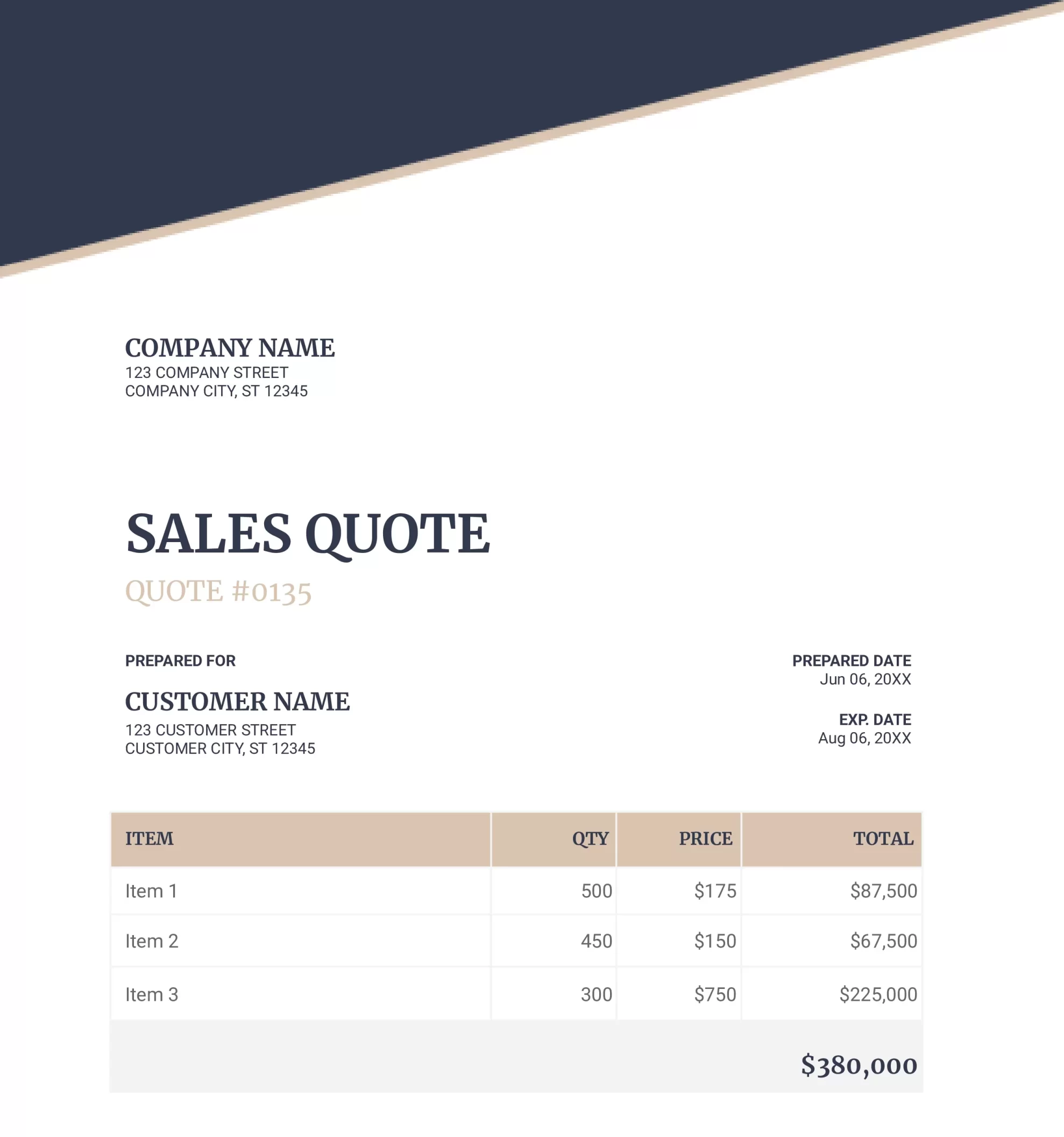 sales quotation template