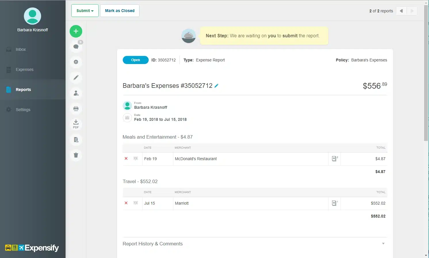 Expensify business expense management software
