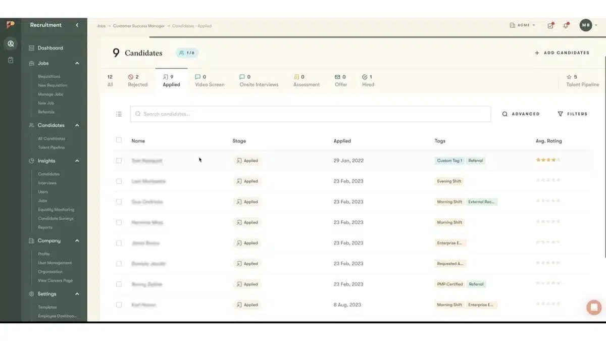 Pinpoint recruitment software