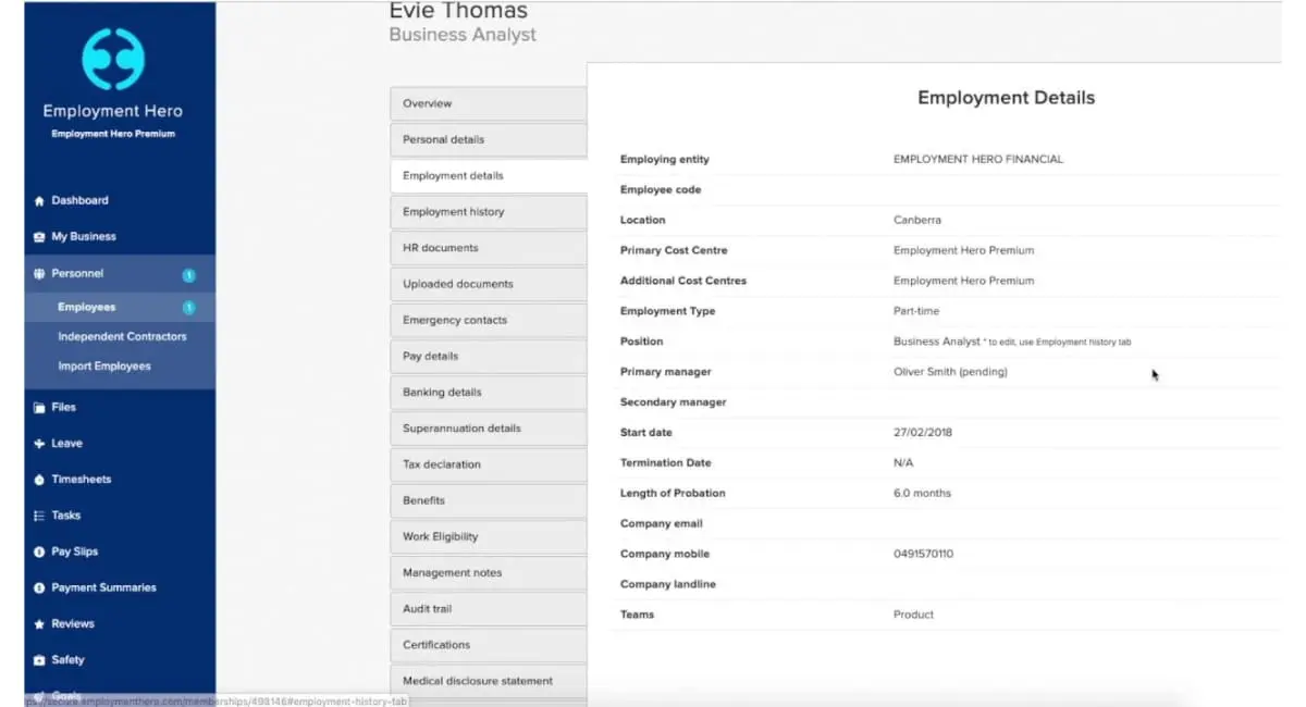 employement-hero logistics scheduling software