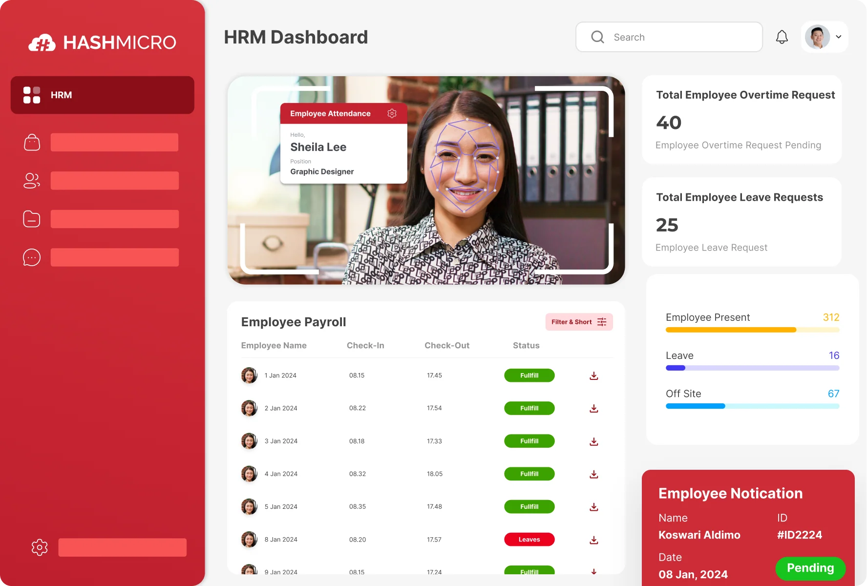hashmicro hr dashboard