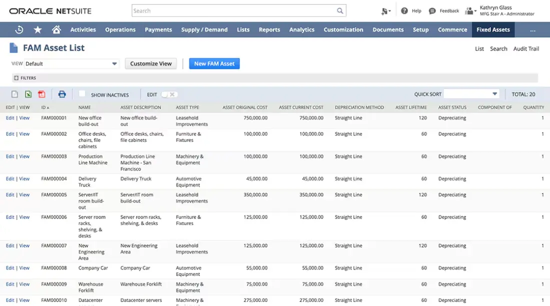 oracle Fixed Asset Management Software