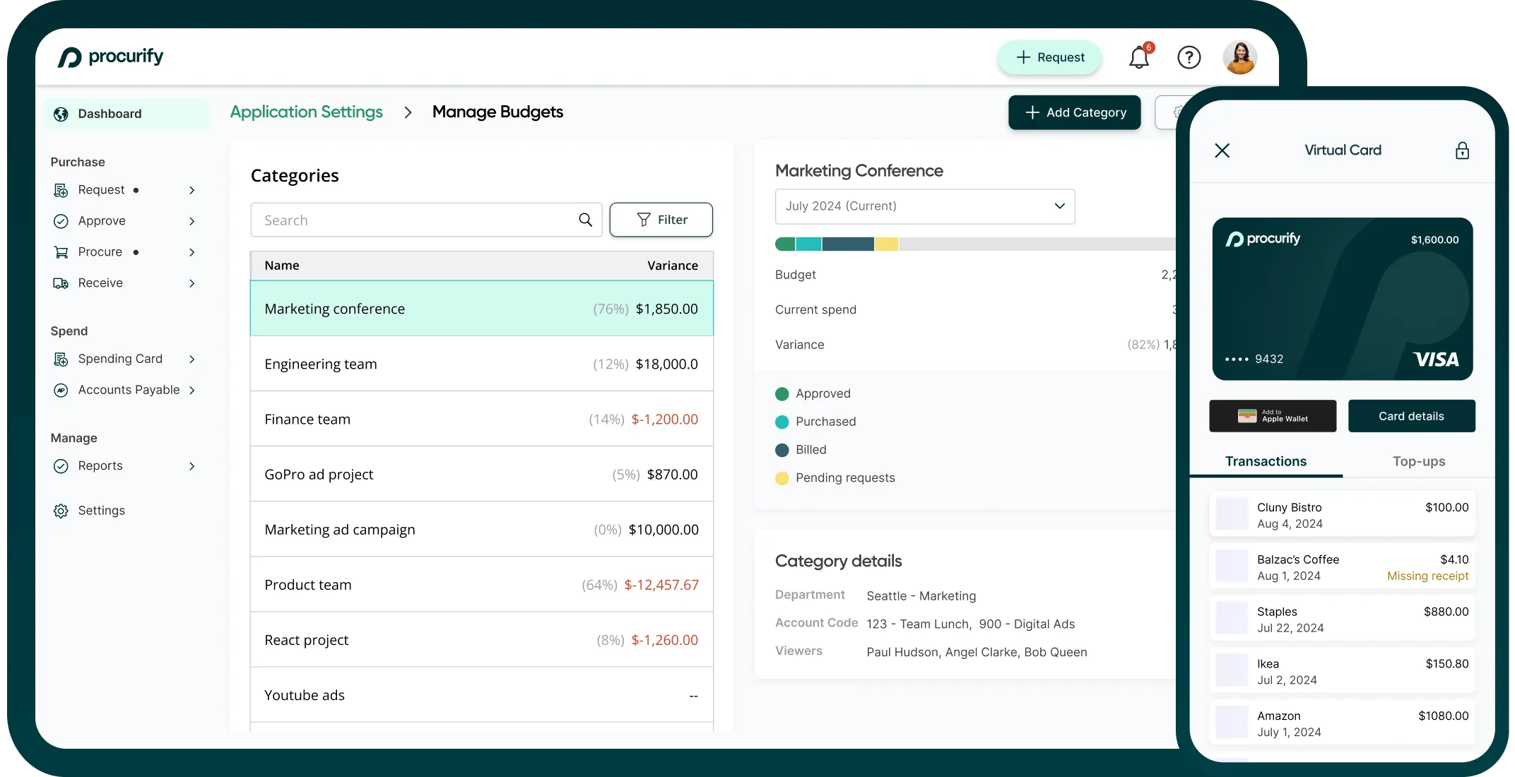 procurify vendor management software