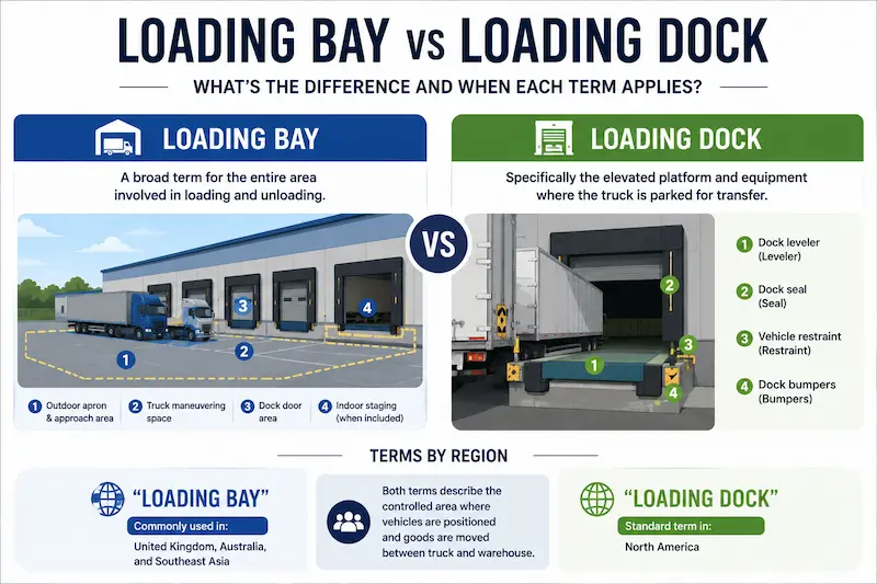 Loading Bay vs Loading Dock What the Difference Is and When Each Term Applies