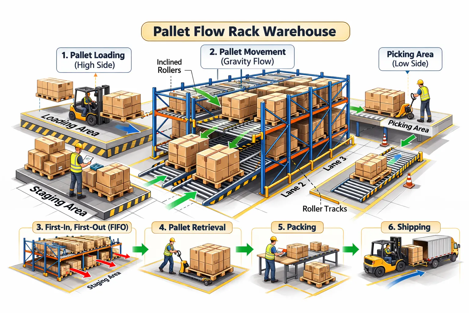 pallet flow rack inventory metode