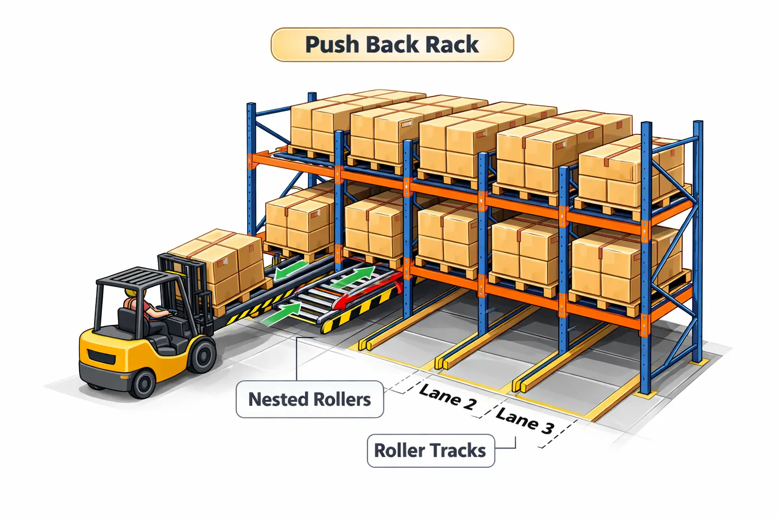 push back rack inventory metode