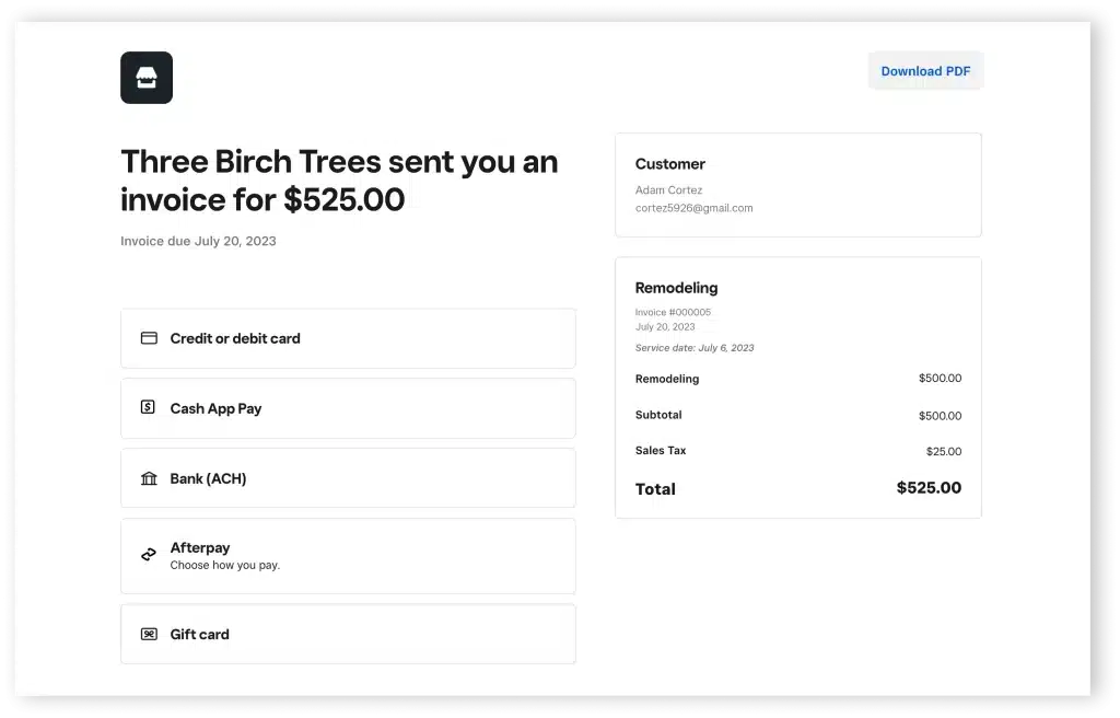 square invoice billing software