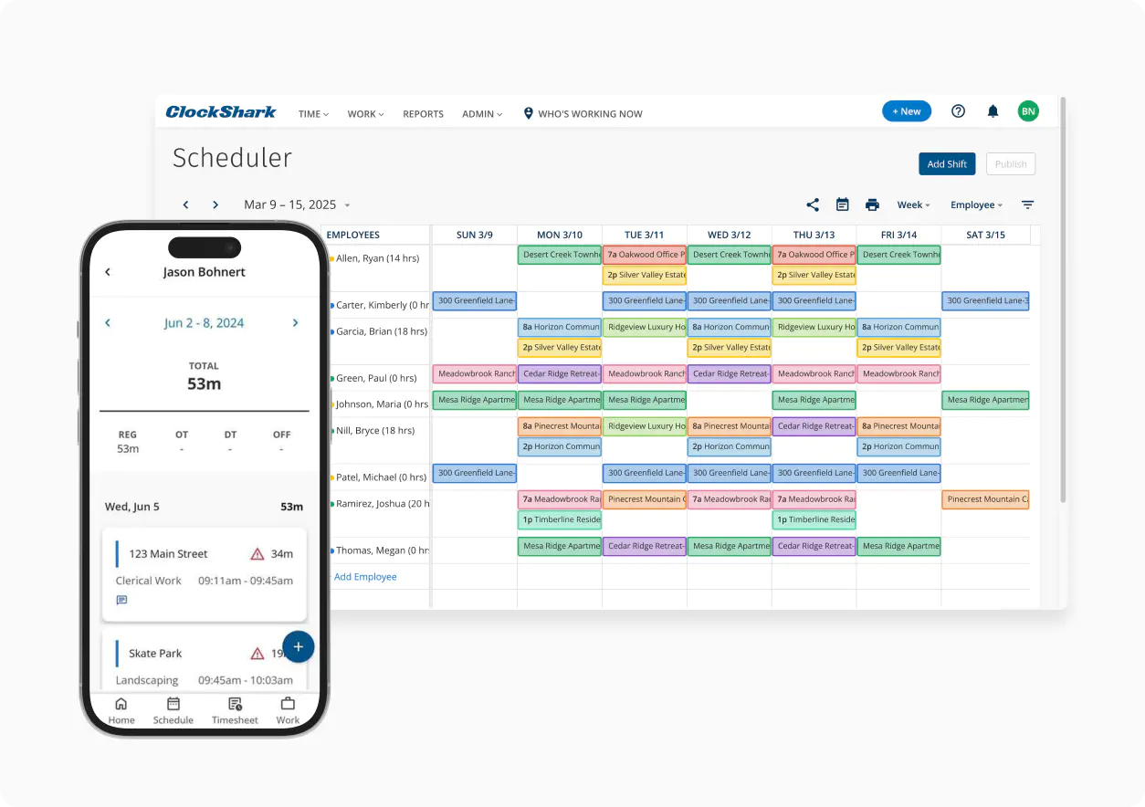 ClockShark Staff Scheduling System