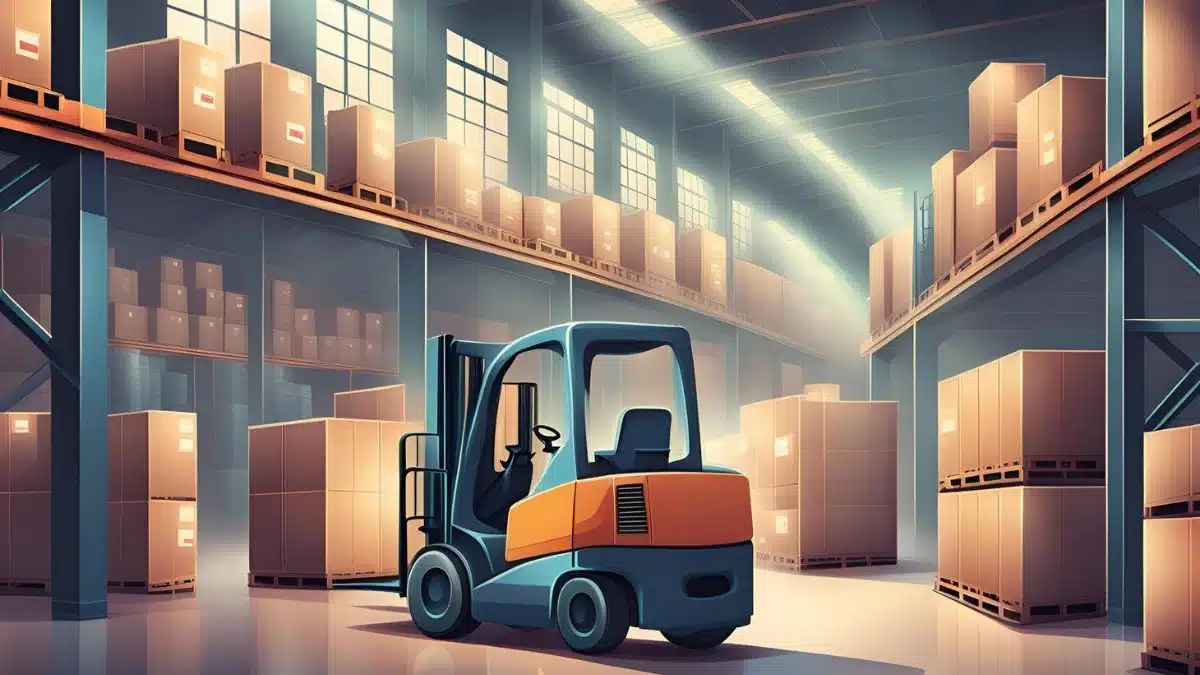 Warehouse with Asset Tags on Machinery
