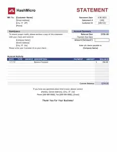 billing statement