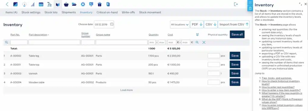 mrpeasy cloud inventory system