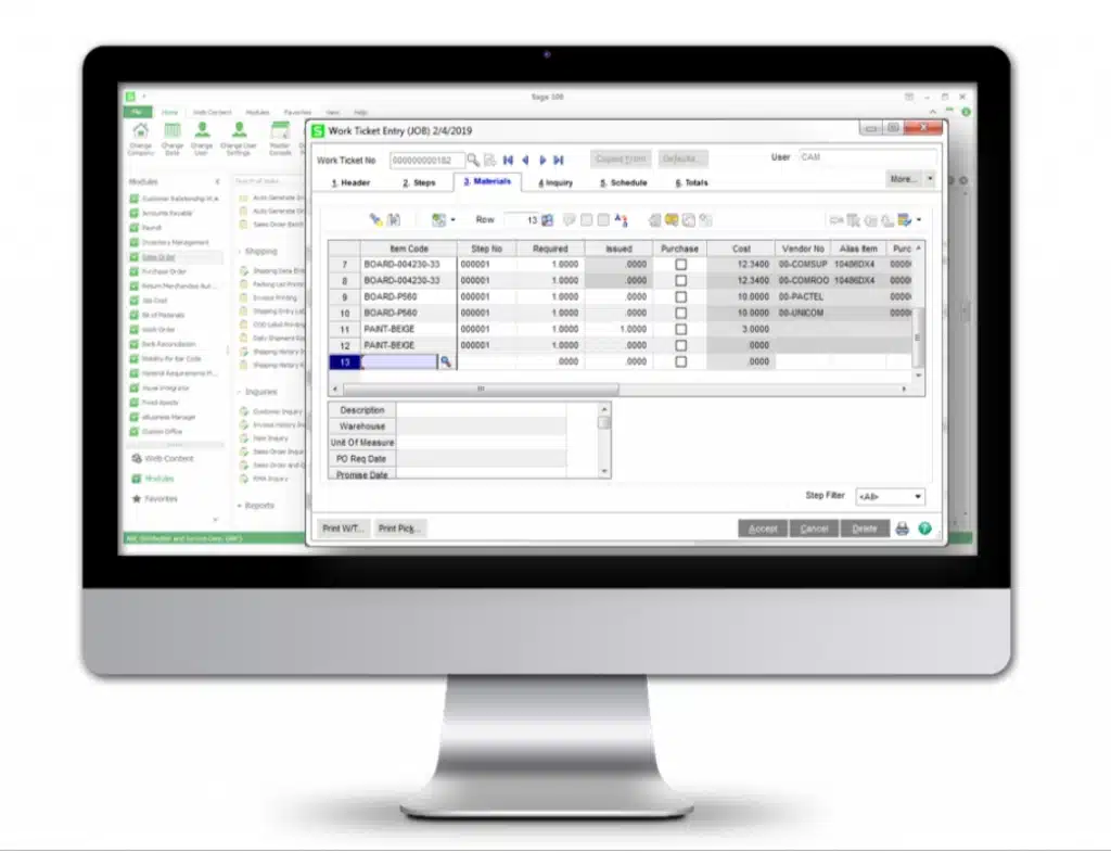 sage production planning software