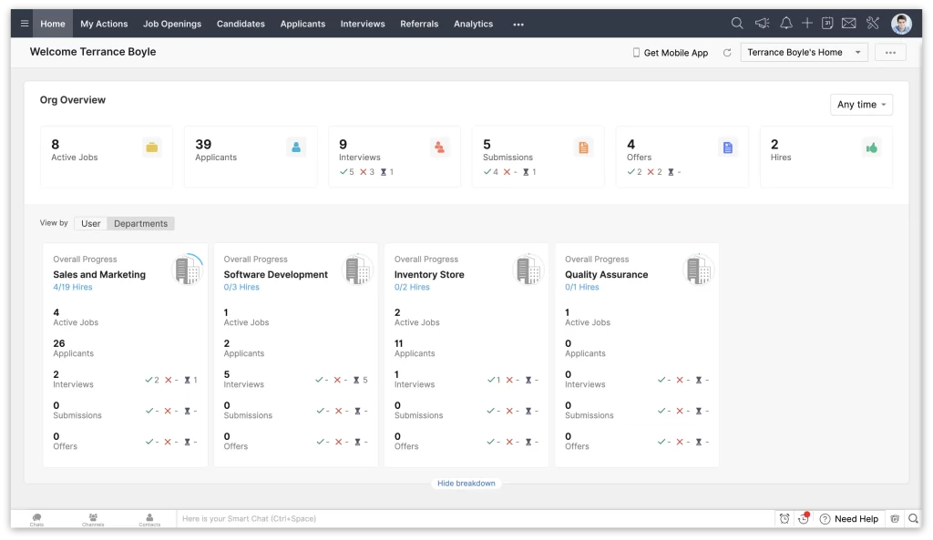 Zoho Applicant Tracking System