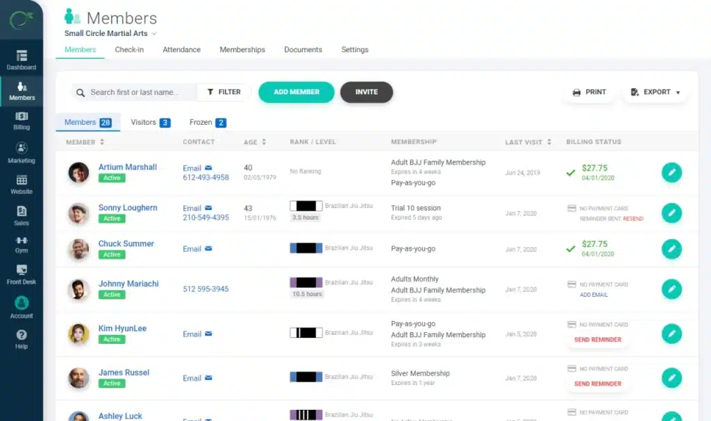 Mindbody business management system