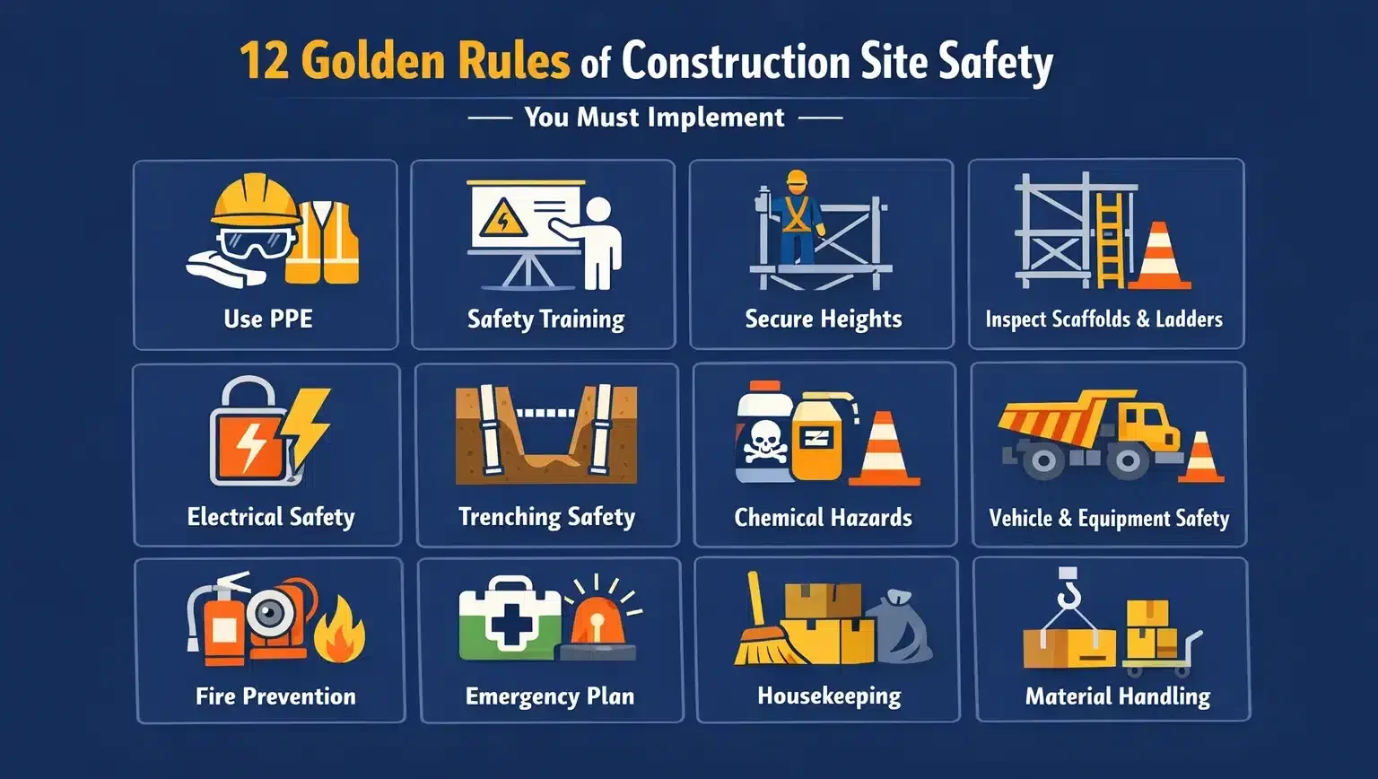 12 Golden Rules of Construction Site Safety You Must Implement