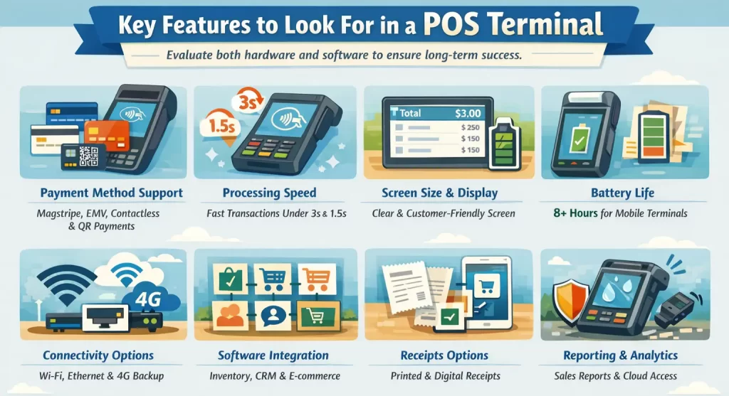 Key features of POS terminal