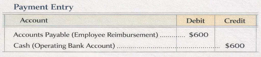 Payment entry receipt