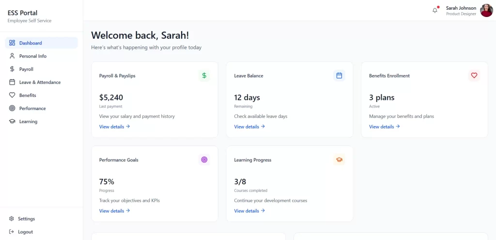 essential features of employee self service