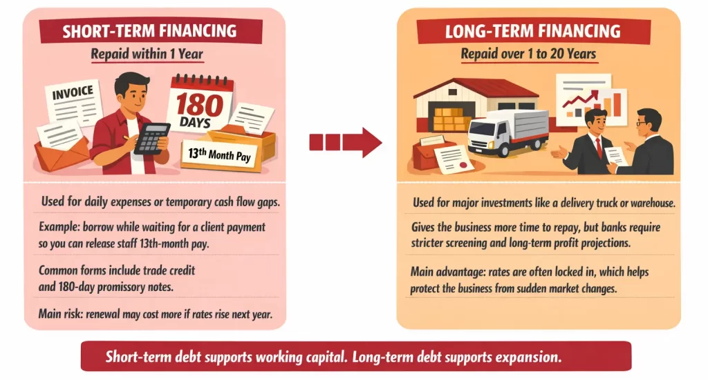 Short and long term debt