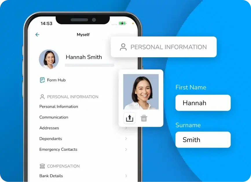 tampilan personal information cezanne hr