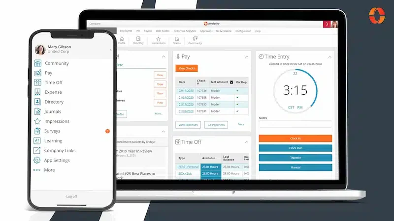 homepage di desktop dan mobile paylocity